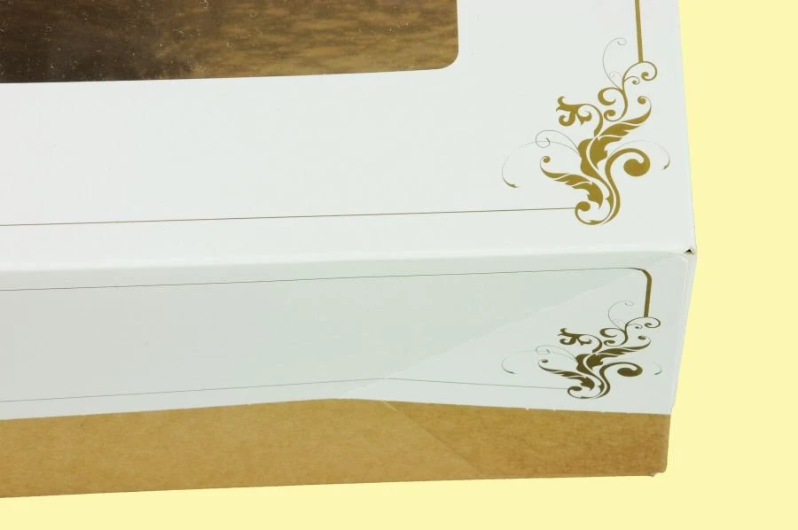 Fensterkarton Weiß Dekor Goldfarben, 49 X 36 X 12 Cm, 3-tlg. 4 Fensterkarton Weiß Dekor Goldfarben, 49 X 36 X 12 Cm, 3-tlg. – Bild 2