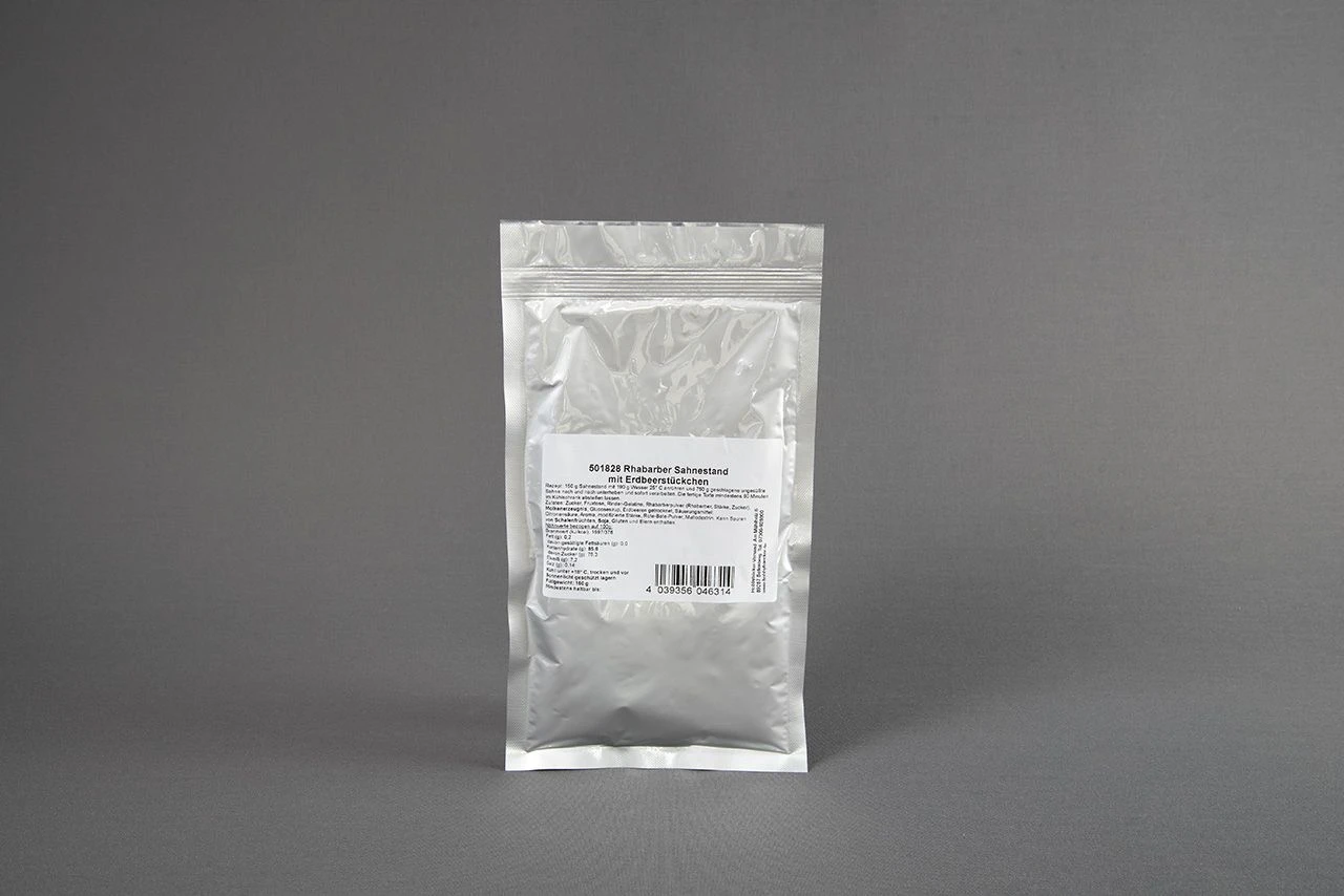 Rhabarber-Sahnestand Mit Erdbeerstückchen 150g 4 Rhabarber-Sahnestand Mit Erdbeerstückchen 150g – Bild 2
