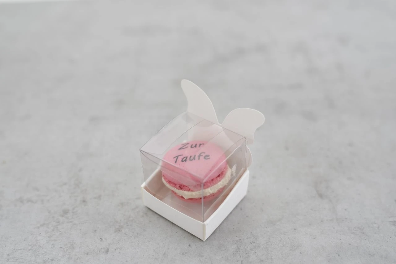 Geschenkbox Weiß Für Einen Macaron 4x4x6 Cm, 6 Stück 4 Geschenkbox Weiß Für Einen Macaron 4x4x6 Cm, 6 Stück – Bild 2