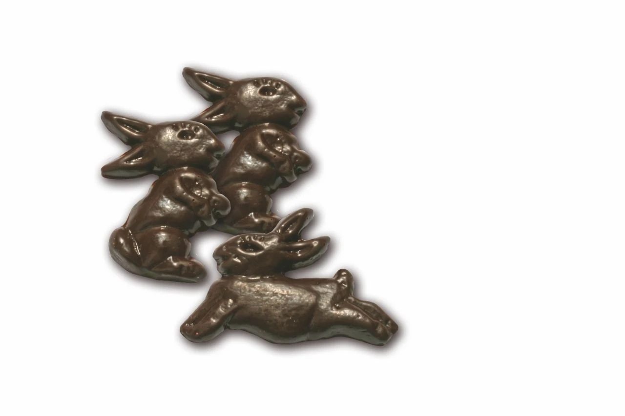 Schokoaufleger Hase, Dunkle Schokolade, 42 Stk. 3 Schokoaufleger Hase, Dunkle Schokolade, 42 Stk.