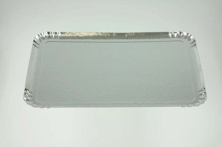 Servier- Und Tortentablett Silberfarben 42 X 28 Cm, 5 Stück 4 Servier- Und Tortentablett Silberfarben 42 X 28 Cm, 5 Stück – Bild 2