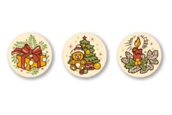 Schokoaufleger Weihnachtsmotive, Ø 3 Cm, 24 Stück