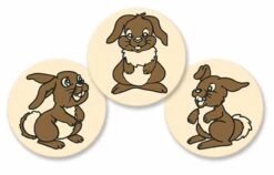 Osterhäschen Schoko-Aufleger, Weiß Ø 3 Cm, 24 Stück