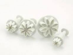 Ausstecher-Set Mit Auswerfer: Margeriten, Kunststoff, Weiß, 4 Stück á 14, 19, 28, 35 Mm