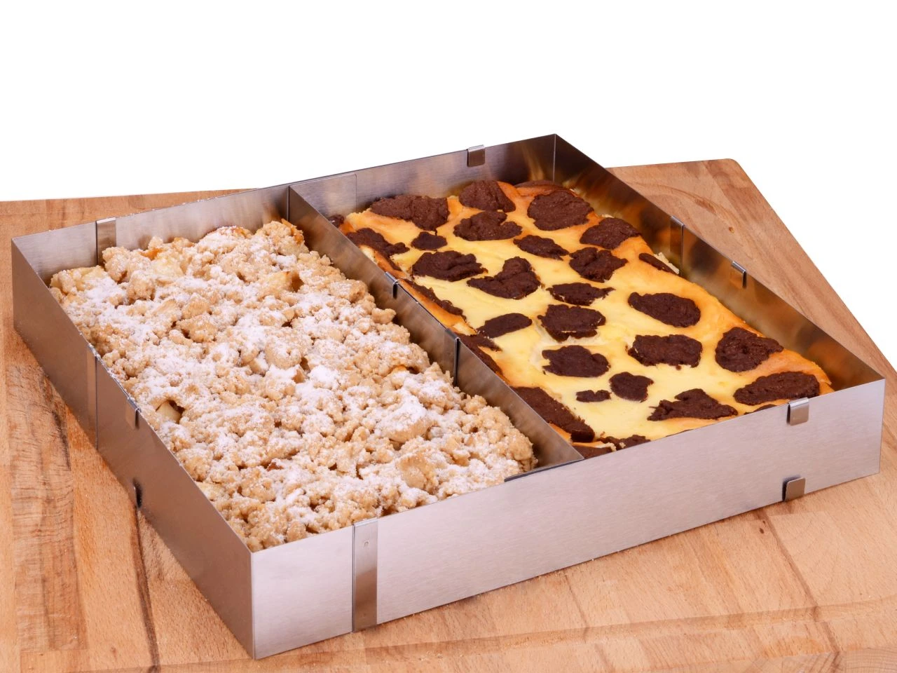 Backrahmen Mit Einteiler, B 18,5 Bis 34 Cm X L 27,5 Bis 52,5 Cm X H 5 Cm, Edelstahl 4 Backrahmen Mit Einteiler, B 18,5 Bis 34 Cm X L 27,5 Bis 52,5 Cm X H 5 Cm, Edelstahl – Bild 2