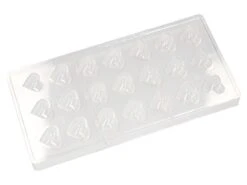Schokoladenform: Herz, Kunststoff, Transparent, 21 Mulden á 24 X 27 X 15 Mm -Lebensmittelgeschäft b10361