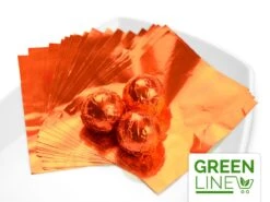 Alu-Wickelfolie, Aluminium, Orange, 50 Stück á 8 X 8 Cm