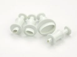 Ausstecher-Set Mit Auswerfer: Oval, Kunststoff, Weiß, 4 Größen