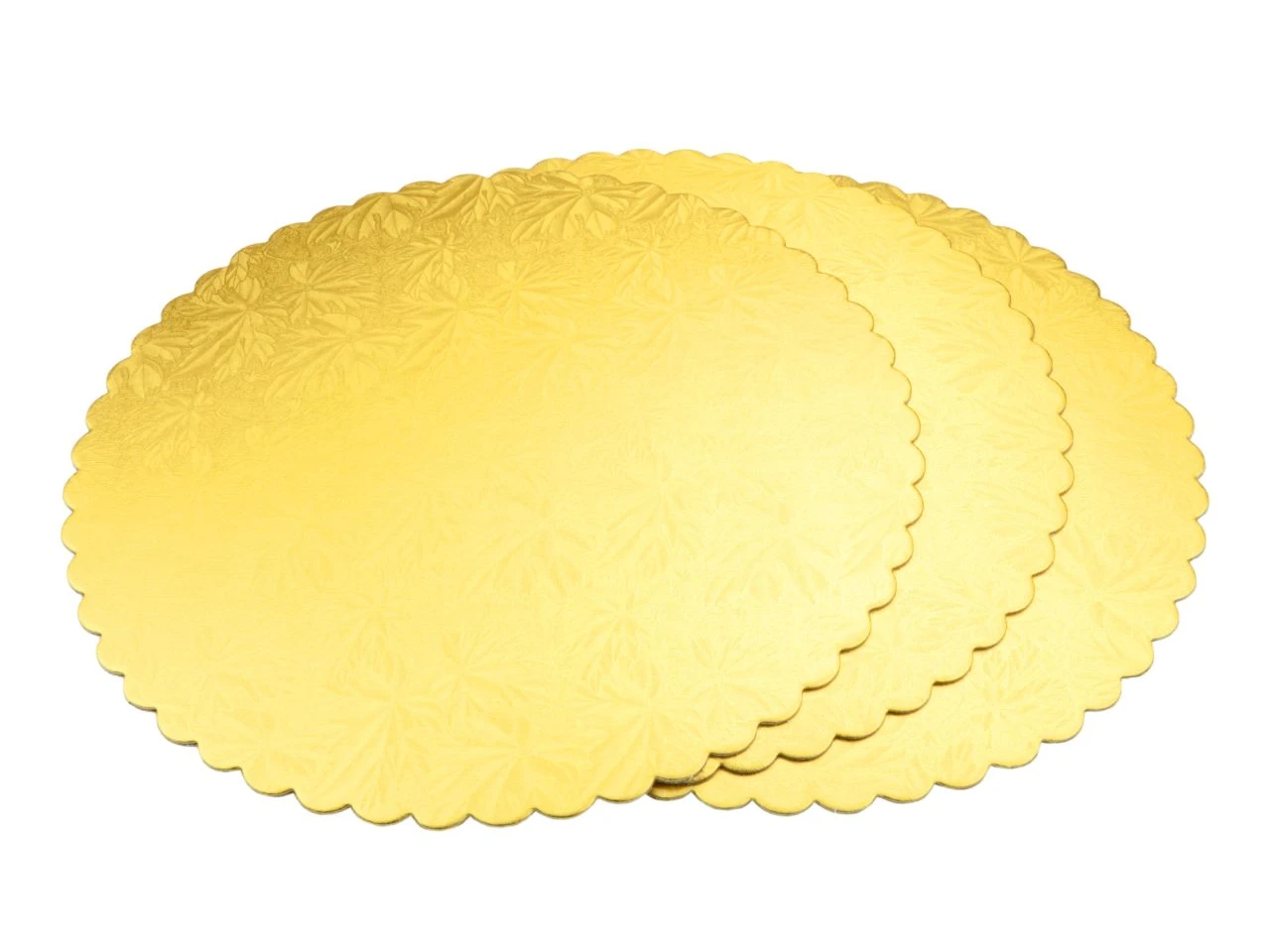 Cakeboard: Gold Mit Blatt-Dekor, 3 Stück á 28 Cm, 1,5 Mm 3 Cakeboard: Gold Mit Blatt-Dekor, 3 Stück á 28 Cm, 1,5 Mm
