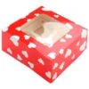 Cupcake Box: Herzen, Mit Einsatz Für 4 Muffins, Pappe, Rot-Weiß, 2er-Set á 16 X 16 X 7,5 Cm -Lebensmittelgeschäft b18070