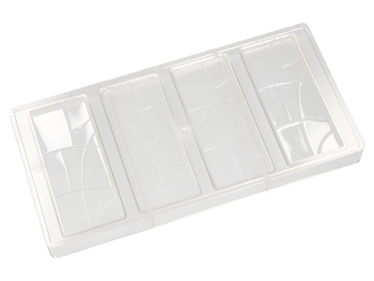 Schokoladenform: Tafel Stilo, Kunststoff, Transparent, 4 Mulden á 116 X 47 X 6 Mm 4 Schokoladenform: Tafel Stilo, Kunststoff, Transparent, 4 Mulden á 116 X 47 X 6 Mm – Bild 2