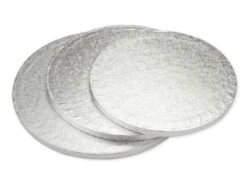Cakeboard: Rund In Silber, 33 X 1,2 Cm