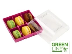 Silikomart Macarons-Verpackung: Fuchsia, Kunststoff, Violett & Transparent, Für 6Macarons, 9,9 X 9,4 X 5,3 Cm