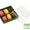 Silikomart Macarons-Verpackung: Grün, Kunststoff, Olive & Transparent, Für 6 Macarons, 9,9 X 9,4 X 5,3 Cm -Lebensmittelgeschäft b24409