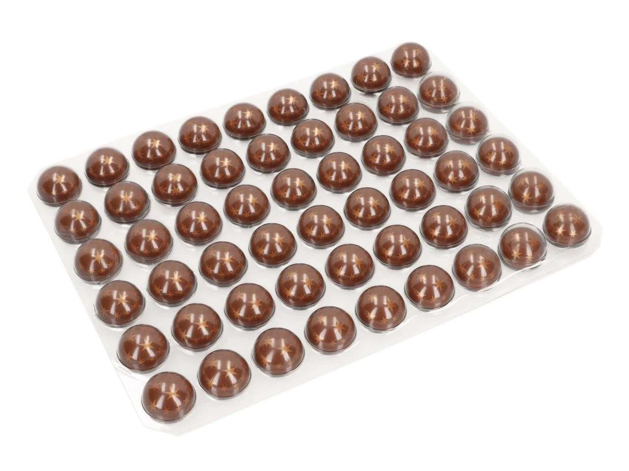 Pralinen-Halbkugeln Mit Sternen, Vollmilch, 1 Folie á 54 Stück 4 Pralinen-Halbkugeln Mit Sternen, Vollmilch, 1 Folie á 54 Stück – Bild 2