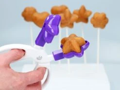 Cake Pop Former, Kunststoff, Weiß-Lila, 3 Aufsätze (Blume, Stern, Herz) -Lebensmittelgeschäft b39844