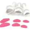DEKOFEE Mini-Ausstecher-Set Mit Stempel: Wolken, Kunststoff, Weiß, 3er-Set -Lebensmittelgeschäft b60700