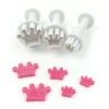 DEKOFEE Mini-Ausstecher-Set Mit Stempel: Krone, Kunststoff, Weiß, 3er-Set -Lebensmittelgeschäft b60710
