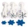 DEKOFEE Mini-Ausstecher-Set Mit Stempel: Schneeflocken, Kunststoff, Weiß, 3er-Set -Lebensmittelgeschäft b60780