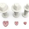 DEKOFEE Mini-Ausstecher-Set Mit Stempel: Herzen Mit Muster, Kunststoff, Weiß, 3er-Set -Lebensmittelgeschäft b60860