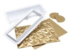 SILIKOMART Silikon-Dessertform: Diamond Buche, Silikon & Kunststoff, Weiß & Gold, 8 X 25 X 6,7 Cm, 6-teilig, 1.200 Ml