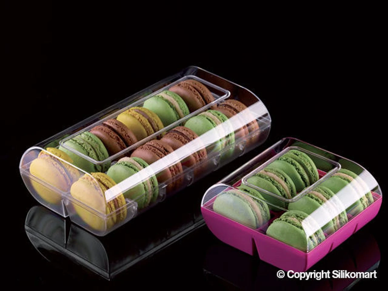 Silikomart Macarons-Verpackung: Schwarz, Kunststoff, Schwarz & Transparent, Für 12 Macarons, 18,4 X 9,4 X 5,3 Cm 4 Silikomart Macarons-Verpackung: Schwarz, Kunststoff, Schwarz & Transparent, Für 12 Macarons, 18,4 X 9,4 X 5,3 Cm – Bild 2