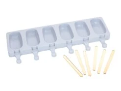 Silikonform Für Eis Am Stiel: Cakesicles, Grau, Inkl. 6 Stiele, 6 Mulden á 4,7 X 9,2 X 2,5 Cm (je 80 Ml)