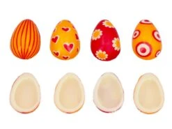 Halbeier Spring, Weiße Schokolade, 4 Designs, 1/3 Folie á 21 Stück