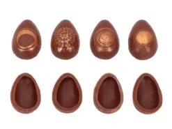 Halbeier Elegance, Vollmilch, 4 Designs, 1/3 Folie á 21 Stück