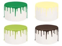 Drip Cake-Glasur Jungle Set, 4 Farben, Inkl. Spritzflasche, 4 X 250 G