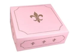 Tortenkarton: Rosa-Gold, 32 X 32 X 12 Cm