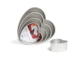 Profi-Backformen Herz, Extra-tief, Eloxiertes Alu, 20 X 7,5 Cm