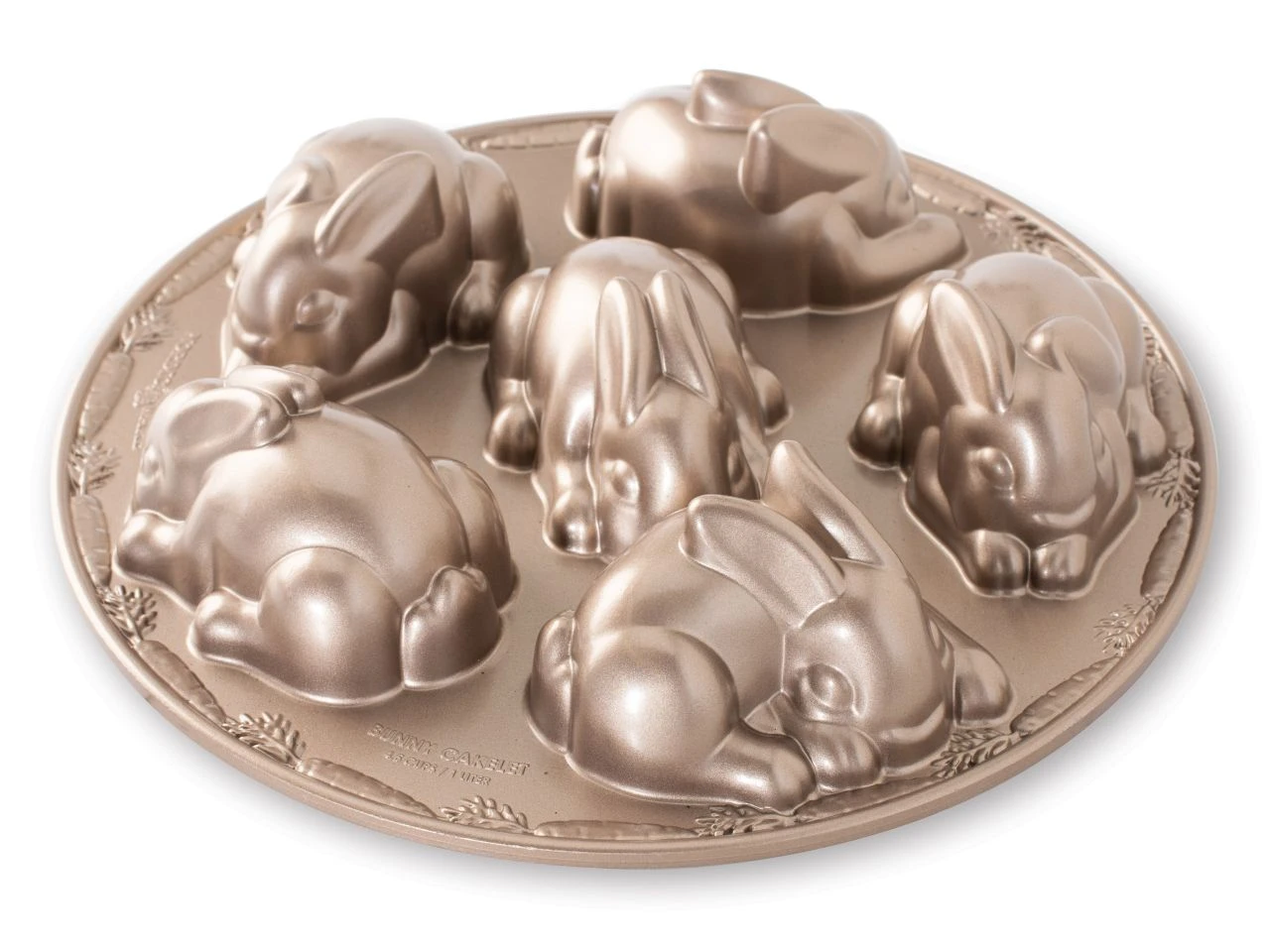 Nordic Ware: Aluguss-Backform Baby Bunny Cake, Antihaft, 1 L, 6 Mulden á 11 X 7,5 X 5,5 Cm 4 Nordic Ware: Aluguss-Backform Baby Bunny Cake, Antihaft, 1 L, 6 Mulden á 11 X 7,5 X 5,5 Cm – Bild 2