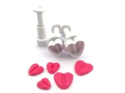 DEKOFEE Mini-Ausstecher-Set Mit Stempel: Engelsflügel, Kunststoff, Weiß, 3er-Set