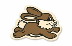 Hasen Springend Schoko-Aufleger, Weiß 4,5x3cm,18 Stück