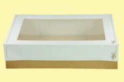 Fensterkarton Weiß Dekor Goldfarben, 49 X 36 X 12 Cm, 3-tlg.