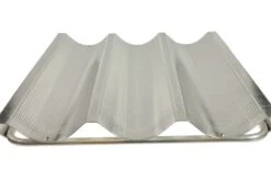 Stangenbrot-Backblech Mit 3 Längsmulden 34 X 38 Cm