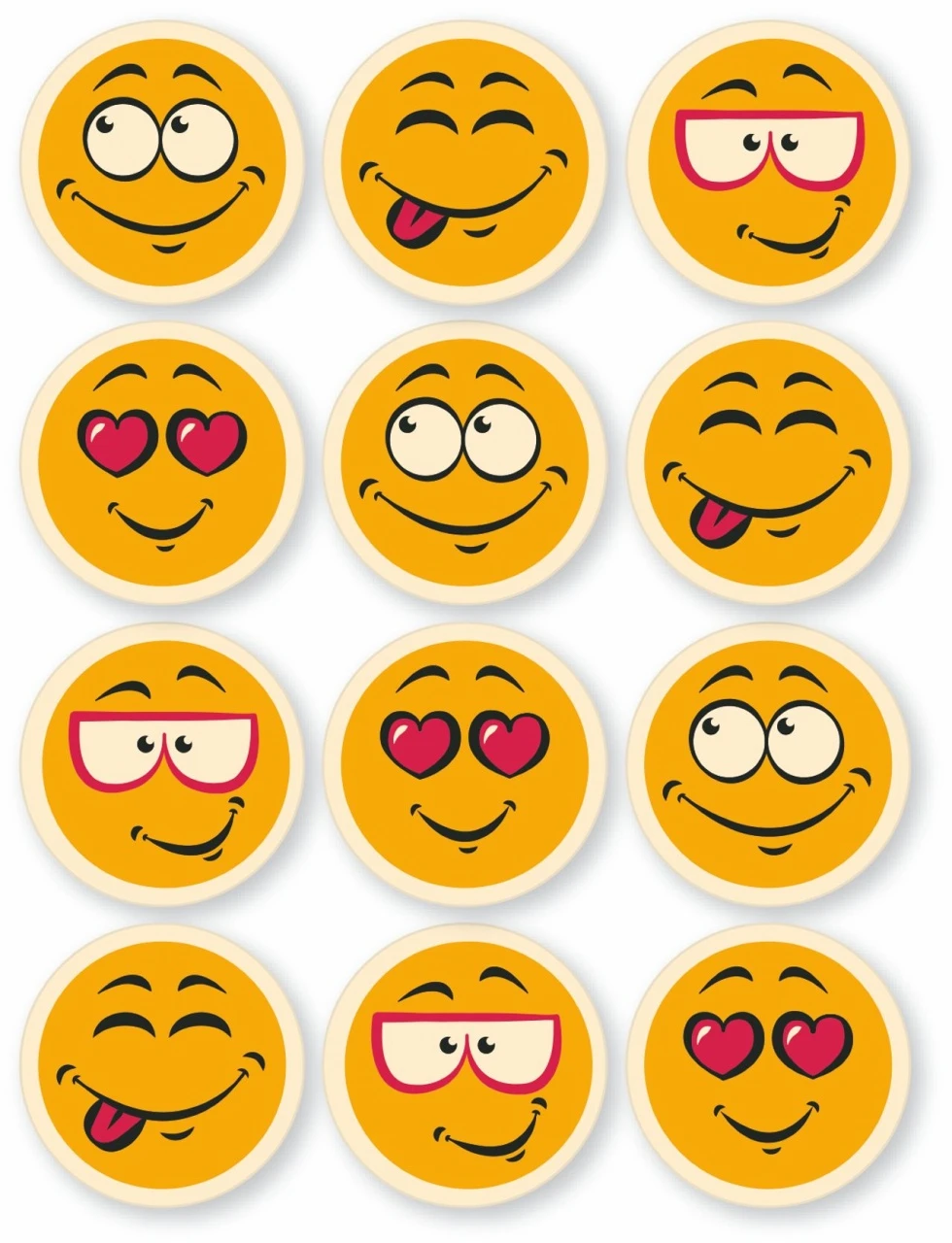 Schokoaufleger Gesichter, Weiß, Ø 3cm, 24 Stück 3 Schokoaufleger Gesichter, Weiß, Ø 3cm, 24 Stück